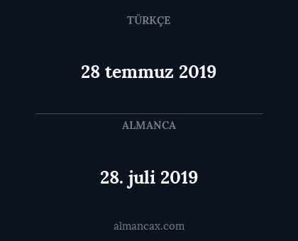 28. juli 2019 - 28 temmuz 2019