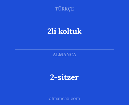 2-sitzer - 2li koltuk