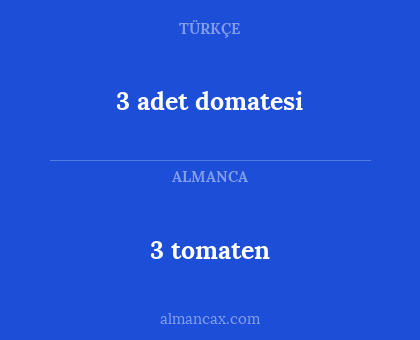 3 adet domatesi - 3 tomaten