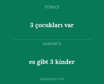 3 çocukları var - es gibt 3 kinder