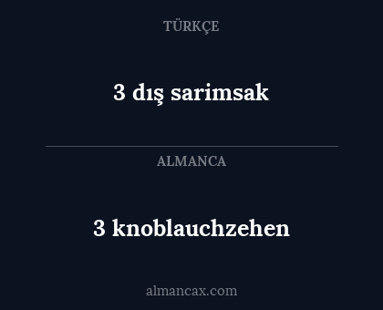 3 dış sarimsak - 3 knoblauchzehen