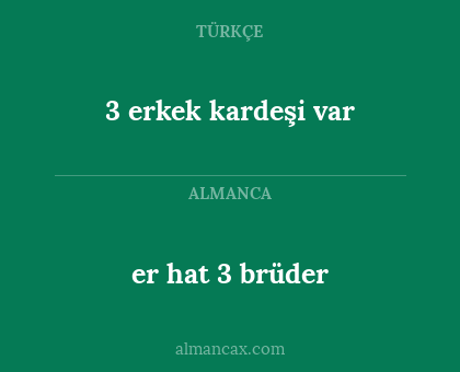 er hat 3 brüder - 3 erkek kardeşi var