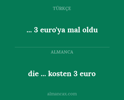 die ... kosten 3 euro - ... 3 euro'ya mal oldu