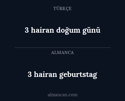 3 hairan geburtstag - 3 hairan doğum günü
