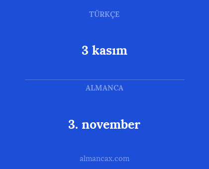 3. november - 3 kasım