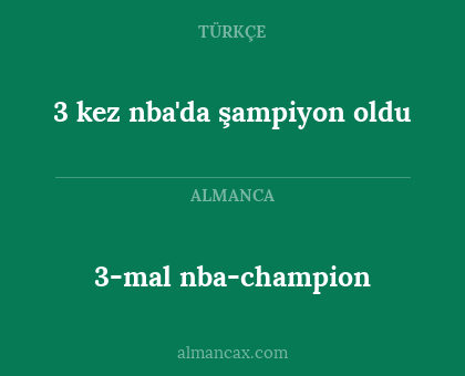 3-mal nba-champion - 3 kez nba'da şampiyon oldu