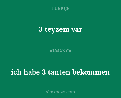 3 teyzem var - ich habe 3 tanten bekommen