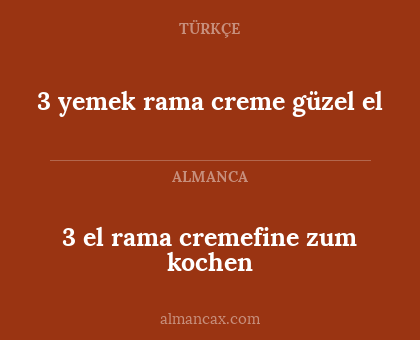 3 yemek rama creme güzel el - 3 el rama cremefine zum kochen