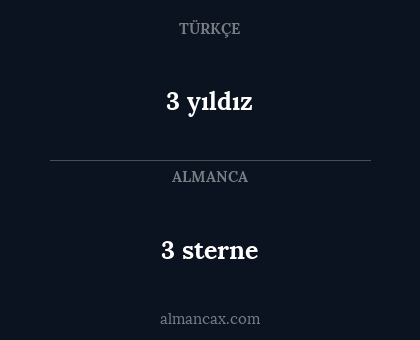 3 yıldız - 3 sterne