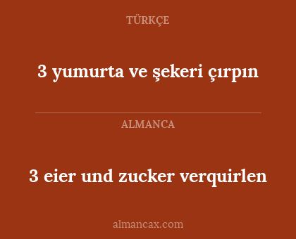 3 eier und zucker verquirlen - 3 yumurta ve şekeri çırpın