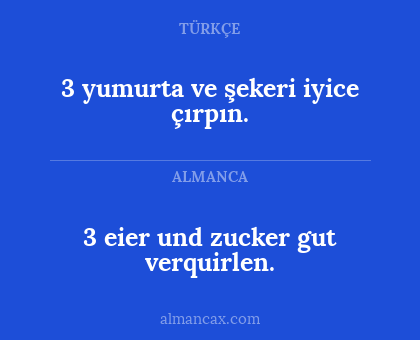 3 eier und zucker gut verquirlen. - 3 yumurta ve şekeri iyice çırpın.