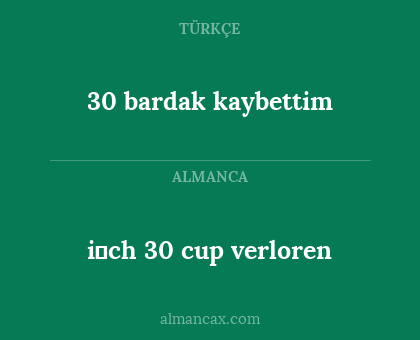 30 bardak kaybettim - i̇ch 30 cup verloren
