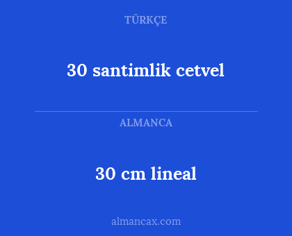 30 cm lineal - 30 santimlik cetvel
