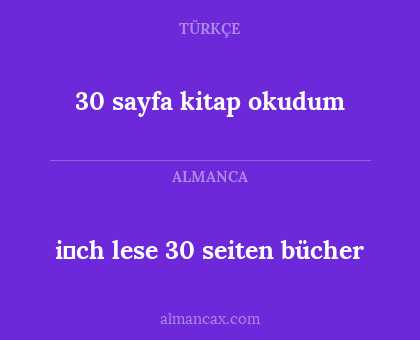 i̇ch lese 30 seiten bücher - 30 sayfa kitap okudum