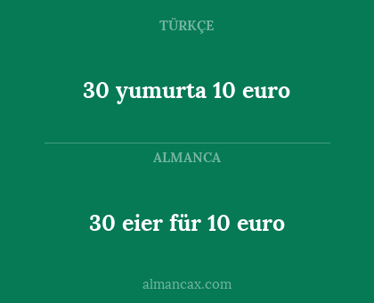 30 yumurta 10 euro - 30 eier für 10 euro