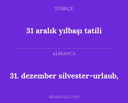 31. dezember silvester-urlaub, - 31 aralık yılbaşı tatili