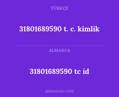 31801689590 tc id - 31801689590 t. c. kimlik