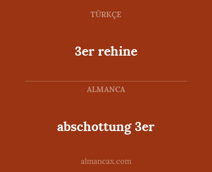 abschottung 3er - 3er rehine