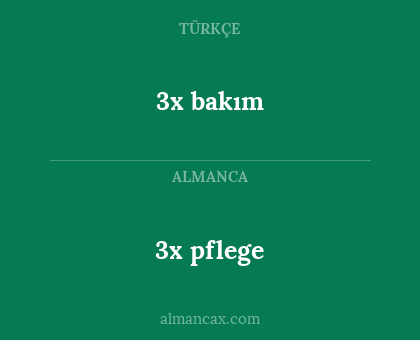 3x bakım - 3x pflege
