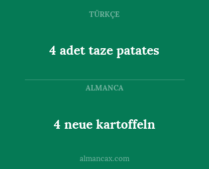 4 adet taze patates - 4 neue kartoffeln