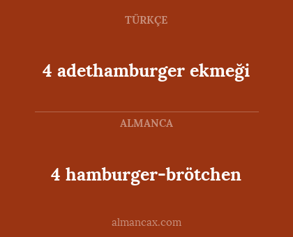 4 hamburger-brötchen - 4 adethamburger ekmeği