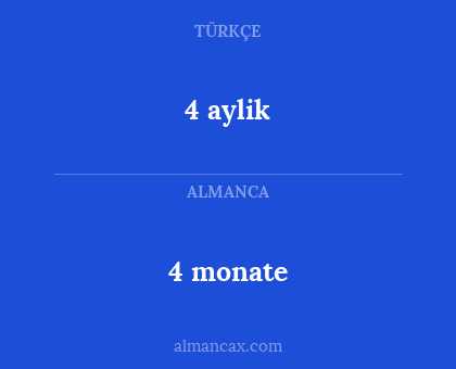 4 monate - 4 aylik