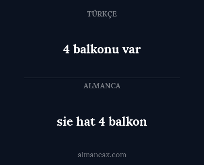 sie hat 4 balkon - 4 balkonu var