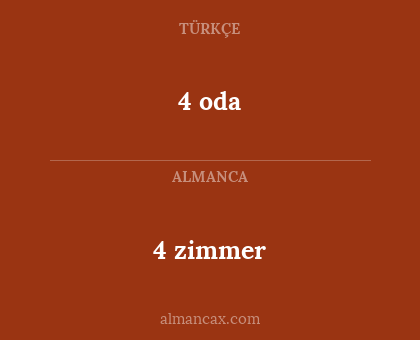 4 oda - 4 zimmer