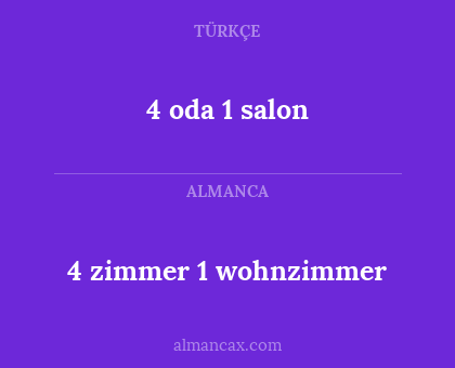 4 oda 1 salon - 4 zimmer 1 wohnzimmer