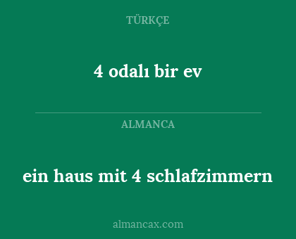 4 odalı bir ev - ein haus mit 4 schlafzimmern