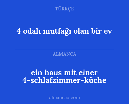 4 odalı mutfağı olan bir ev - ein haus mit einer 4-schlafzimmer-küche
