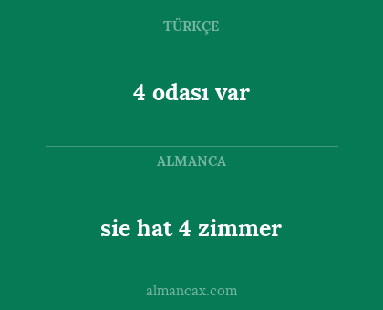 4 odası var - sie hat 4 zimmer