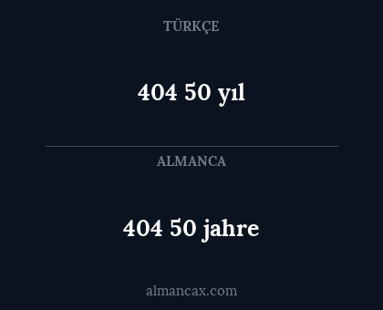 404 50 jahre - 404 50 yıl