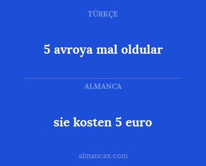 5 avroya mal oldular - sie kosten 5 euro