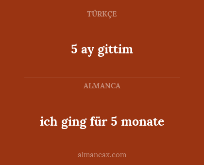 ich ging für 5 monate - 5 ay gittim