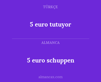 5 euro tutuyor - 5 euro schuppen