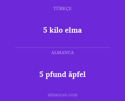 5 pfund äpfel - 5 kilo elma
