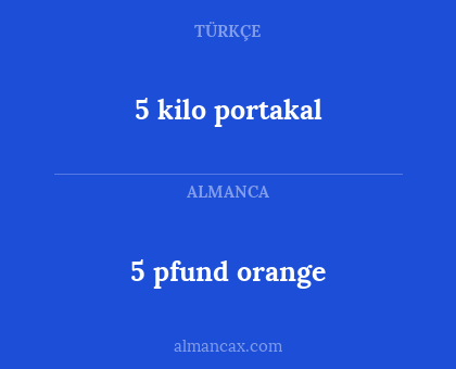 5 kilo portakal - 5 pfund orange
