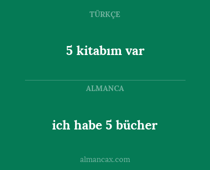 5 kitabım var - ich habe 5 bücher