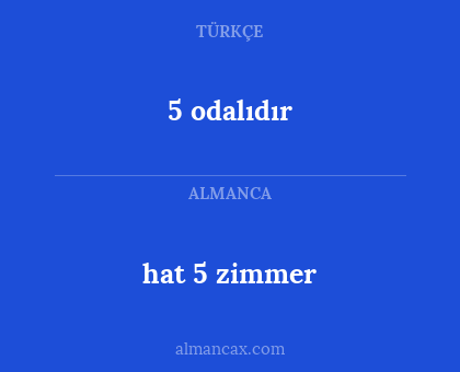 5 odalıdır - hat 5 zimmer