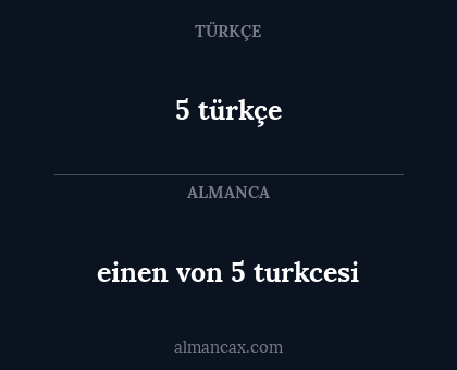 einen von 5 turkcesi - 5 türkçe
