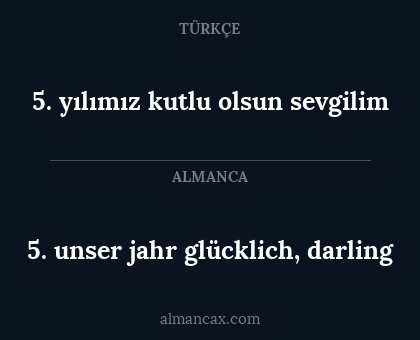 5. unser jahr glücklich, darling - 5. yılımız kutlu olsun sevgilim
