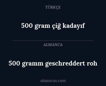 500 gramm geschreddert roh - 500 gram çiğ kadayıf