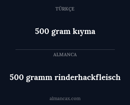 500 gramm rinderhackfleisch - 500 gram kıyma