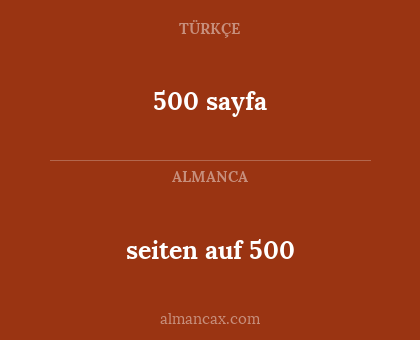 500 sayfa - seiten auf 500