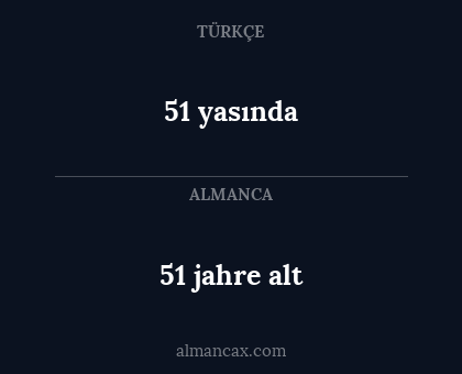 51 jahre alt - 51  yasında