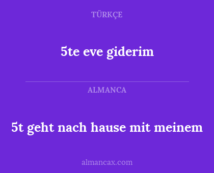5te eve giderim - 5t geht nach hause mit meinem