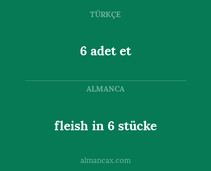 fleish in 6 stücke - 6 adet et