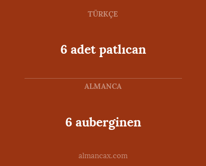 6 auberginen - 6 adet patlıcan