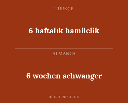 6 wochen schwanger - 6 haftalık hamilelik